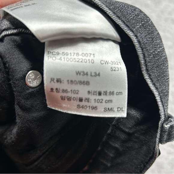 Levi's Jeans Mens 34 x 34 Straight Leg Slim Black Aged Casual Denim Classic Aged - Picture 3 of 5